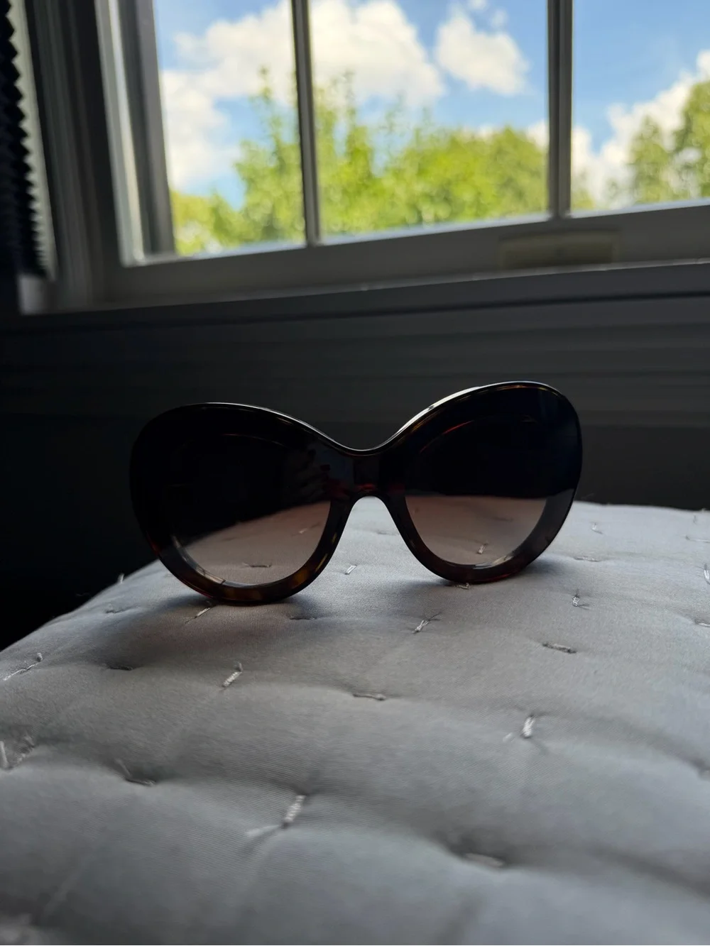 CHANEL Tortoiseshell Sunglasses with Gold Logo and Brown Gradient Lenses